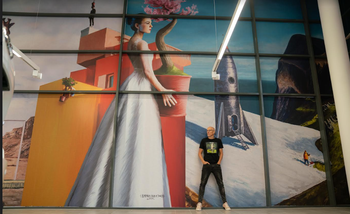 Naują meno erdvės atidarymą Vilniuje vainikavo didžiausias interjere integruotas Algio Kriščiūno paveikslas