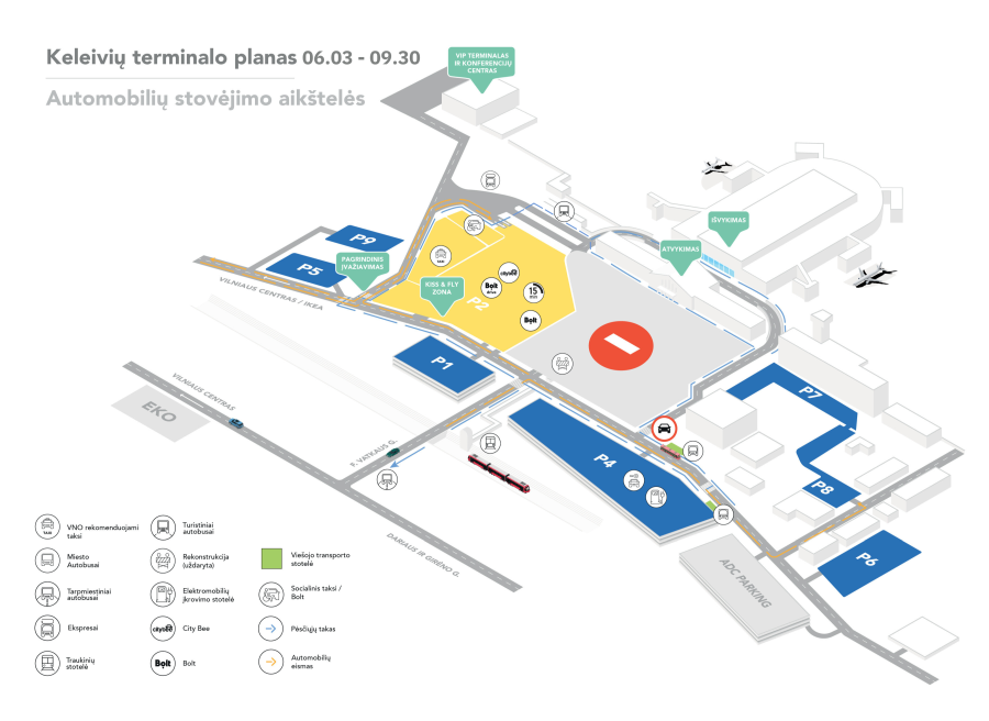 Vilniaus oro uoste – vėl eismo pokyčiai